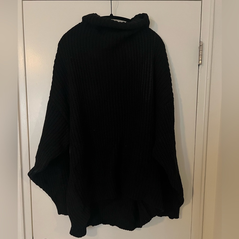 [NWT] Black Oversized Chunky Knit Sweater, size XL | Free People